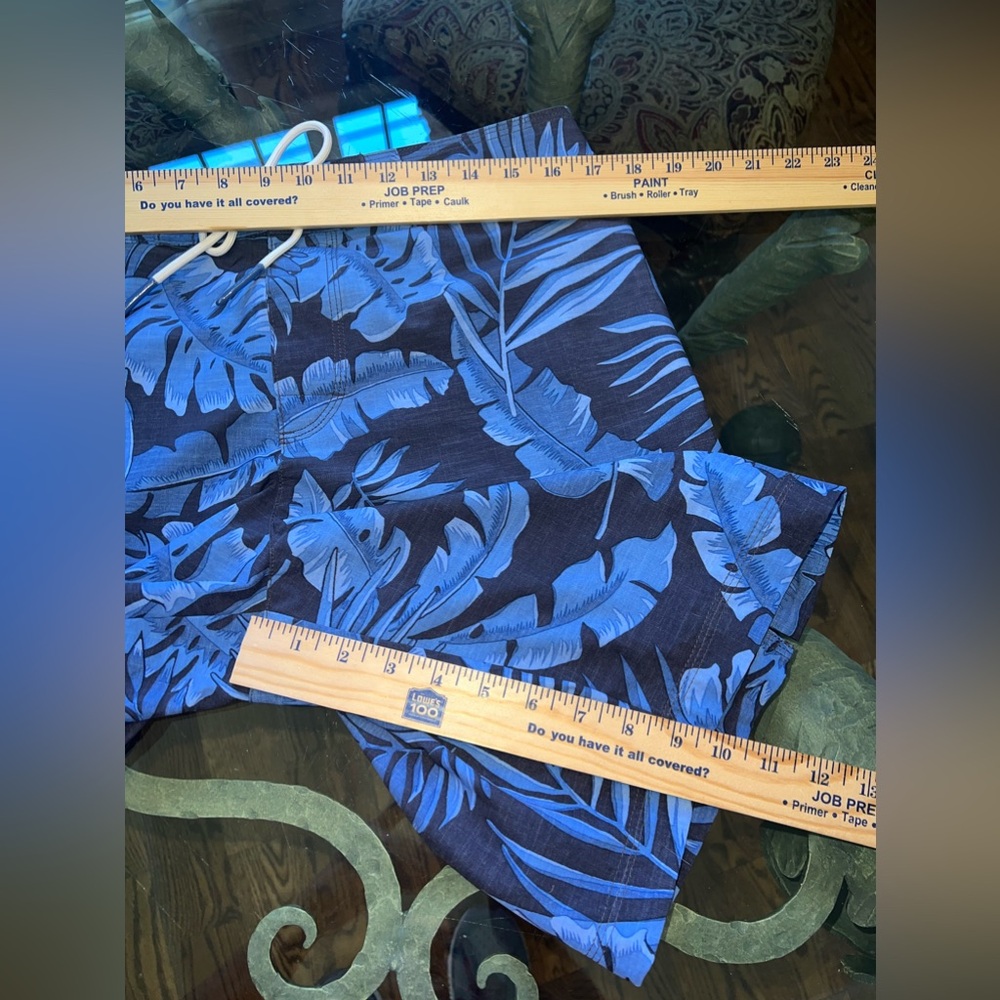 American Eagle Flex Men’s Blue Palm Leaf Swim Board Shorts Size Medium - Picture 7 of 8